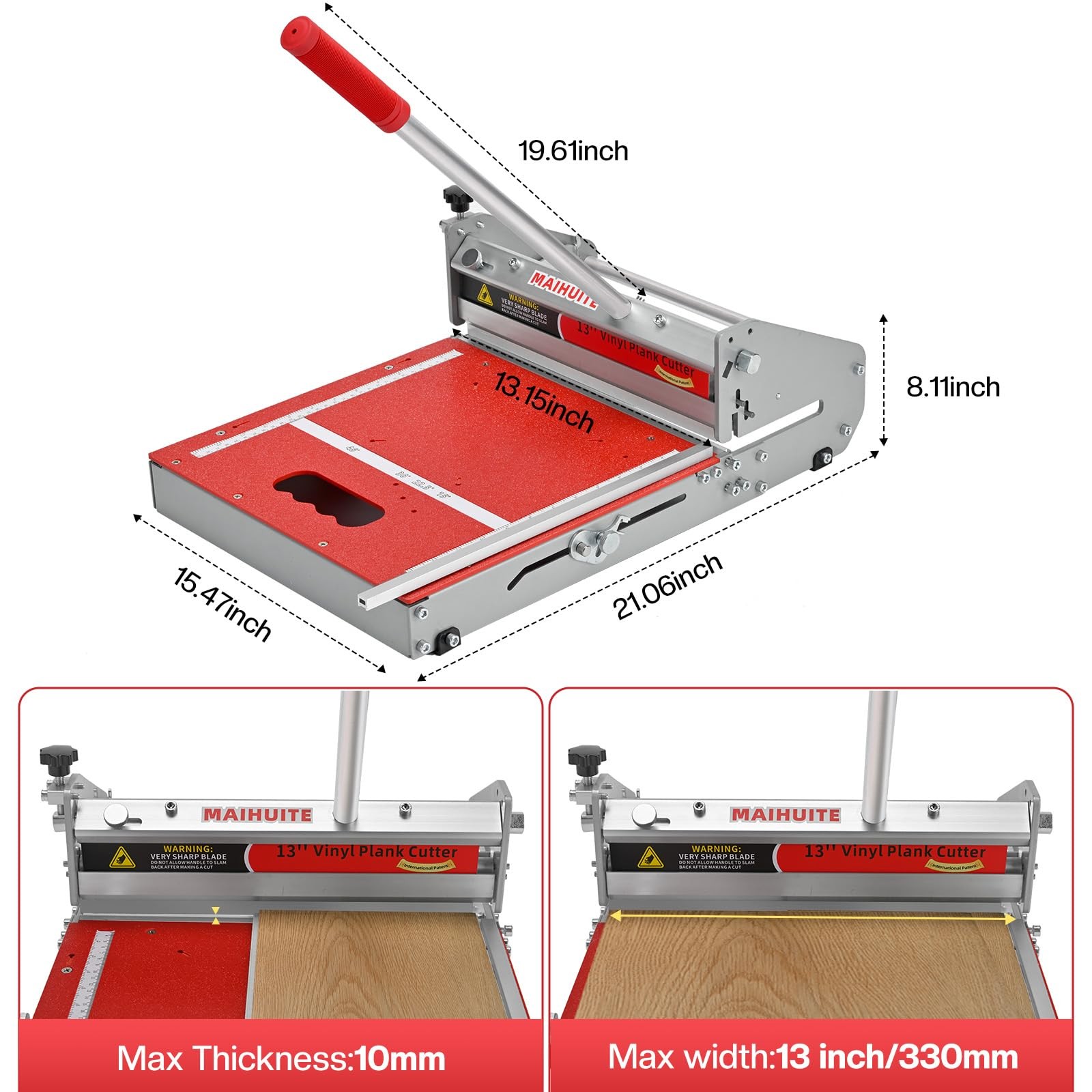 MAIHUITE 10mm Thick Floor Cutter - 13" Pro 330, Multi-functional