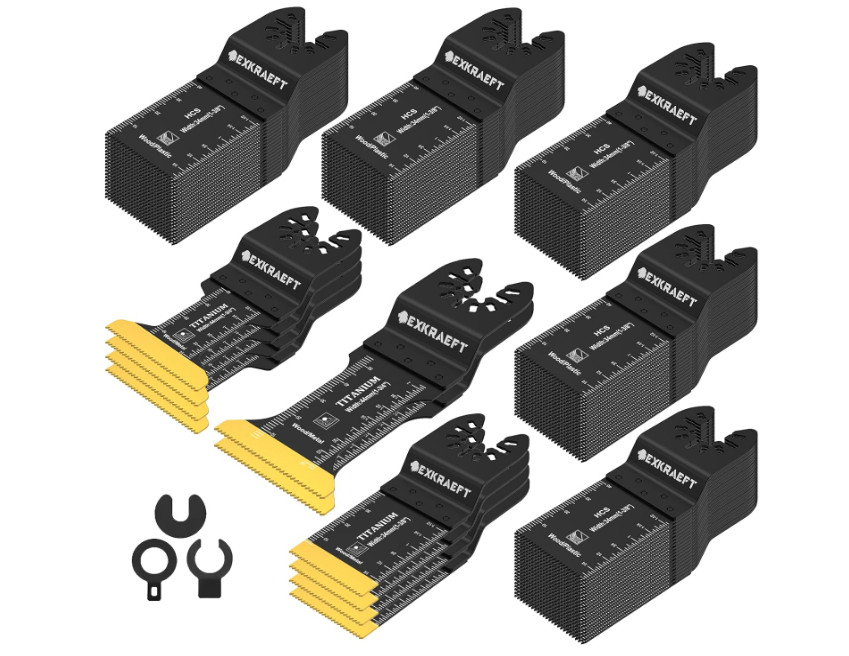 Hojas oscilantes universales 110 piezas, titanio para metal, madera y clavos