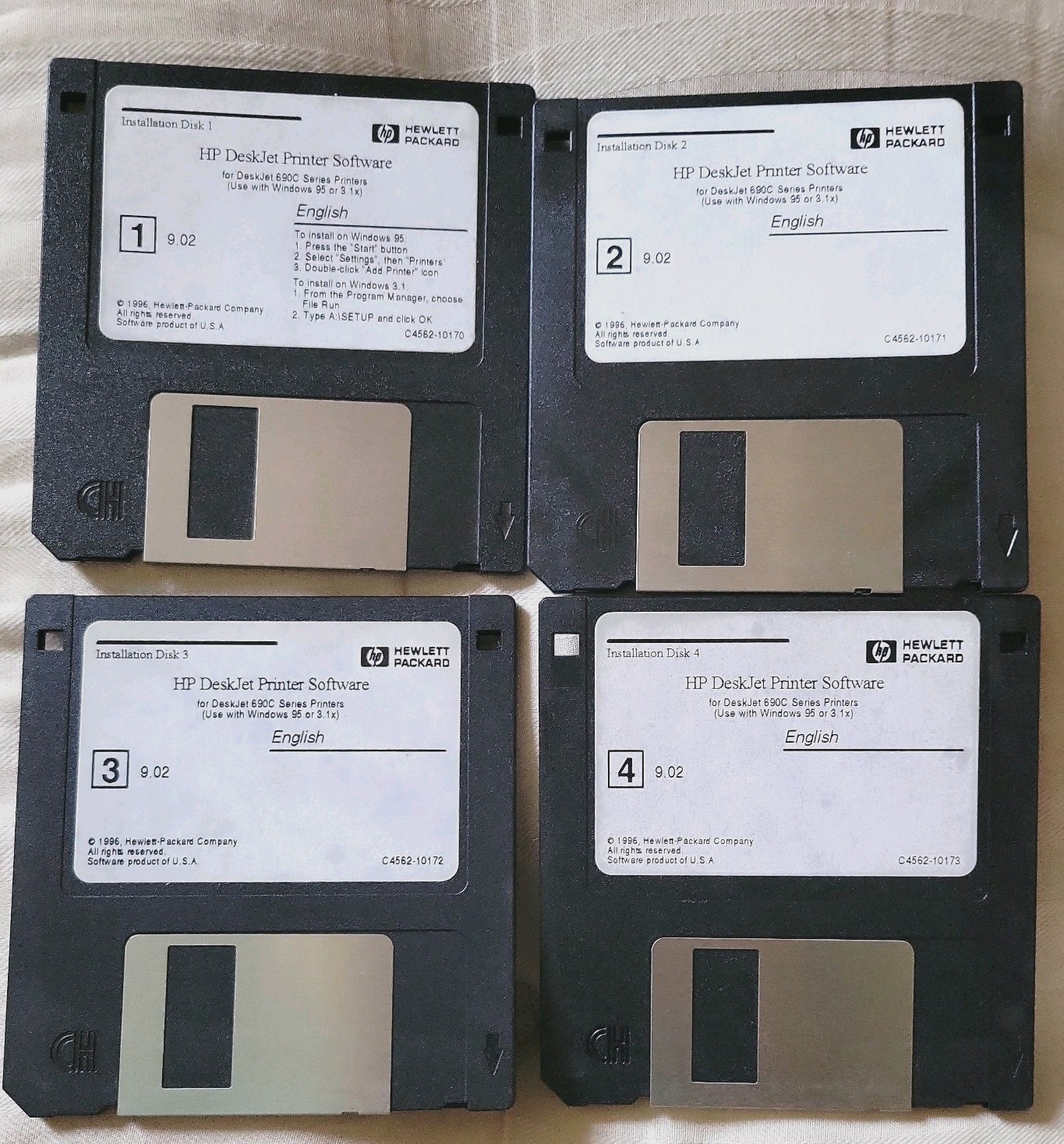 HP Deskjet 690 Series Printer software Installation Disks 3.5” Floppy Disks