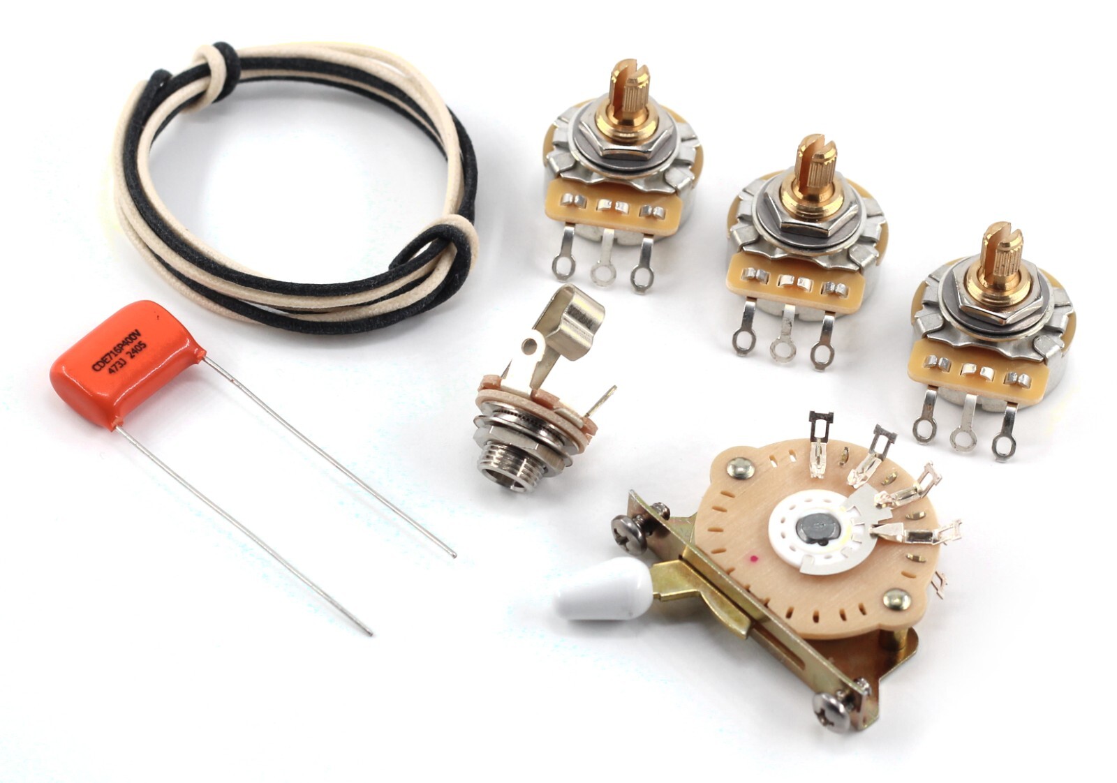 The Art of Tone Stratocaster® Wiring Kit - CTS 250k Pots + .047 Orange Drop Caps