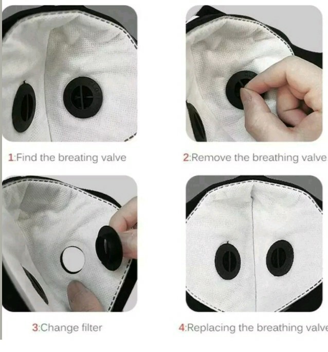 Riding Cycling Face Mask With 1 Active Carbon Filter. Washable