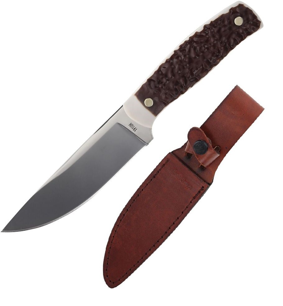 Schrade Uncle Henry Fixed Knife 4.63" Satin 7Cr17MoV Steel Blade Staglon Handle