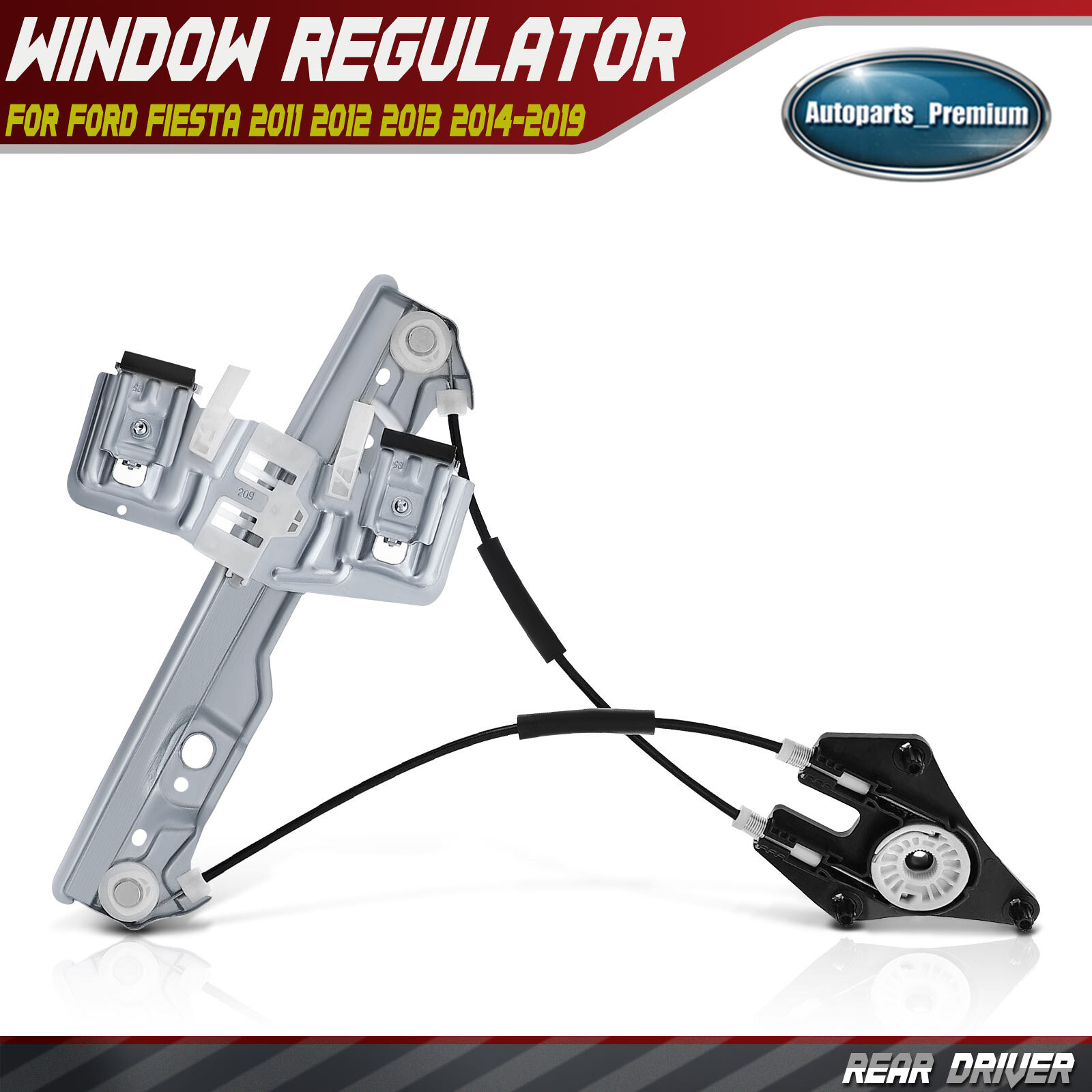 Rear Driver Left Power Window Regulator for Ford Fiesta 2011 2012 2013 2014-2019