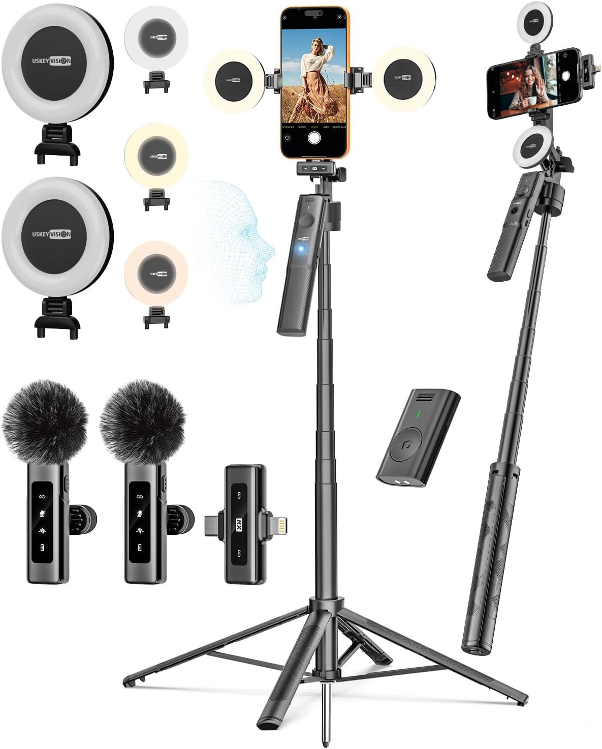 Vlogging Kit for Iphone&Android,Content Creator Essentials,Youtube Starter Kit W