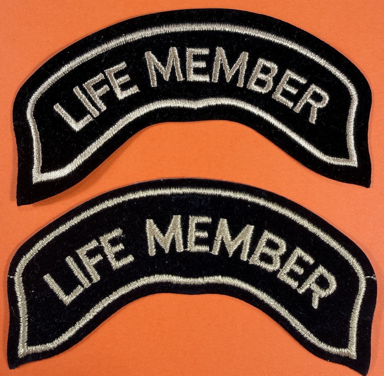 (2X)  VTG Harley Owners Group H.O.G. Lifetime Member Rocker Patches Pair