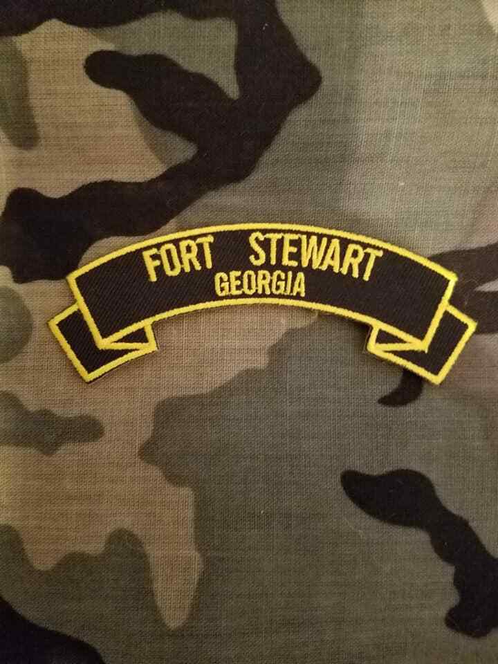 Fort Stewart 4" rocker tab embroidered patch