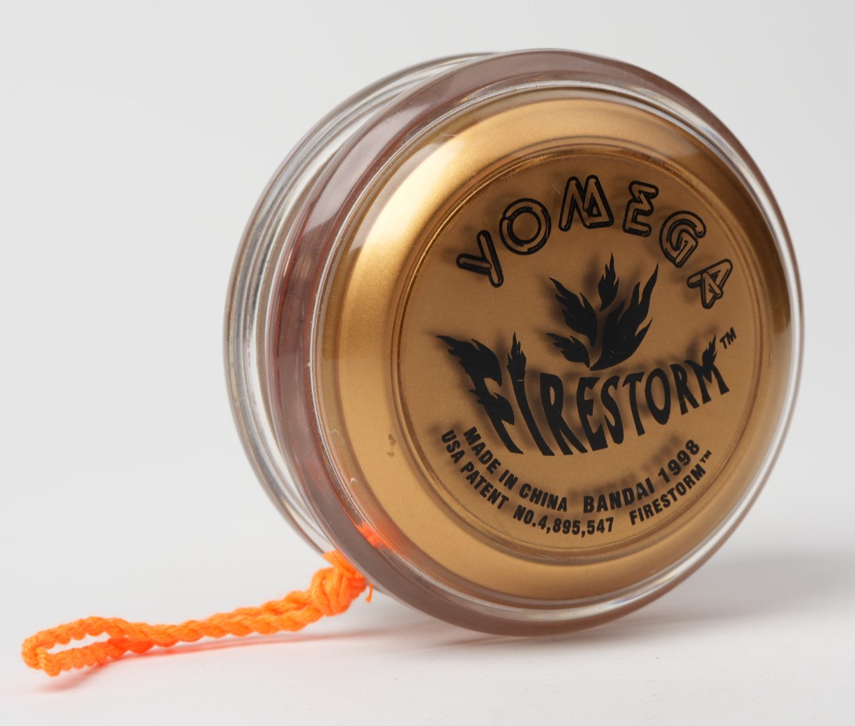 Vintage 1998 Bandai GOLD Yomega Firestorm Yo-Yo Great Condition w/ NEW String