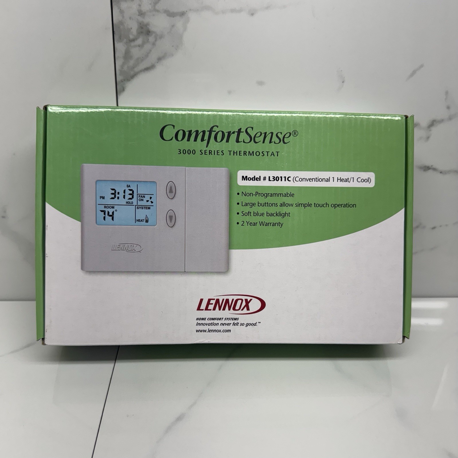 Lennox ComfortSense 3000 (51M32) 1 Heat / 1 Cool Non Programmable Free Shipping!