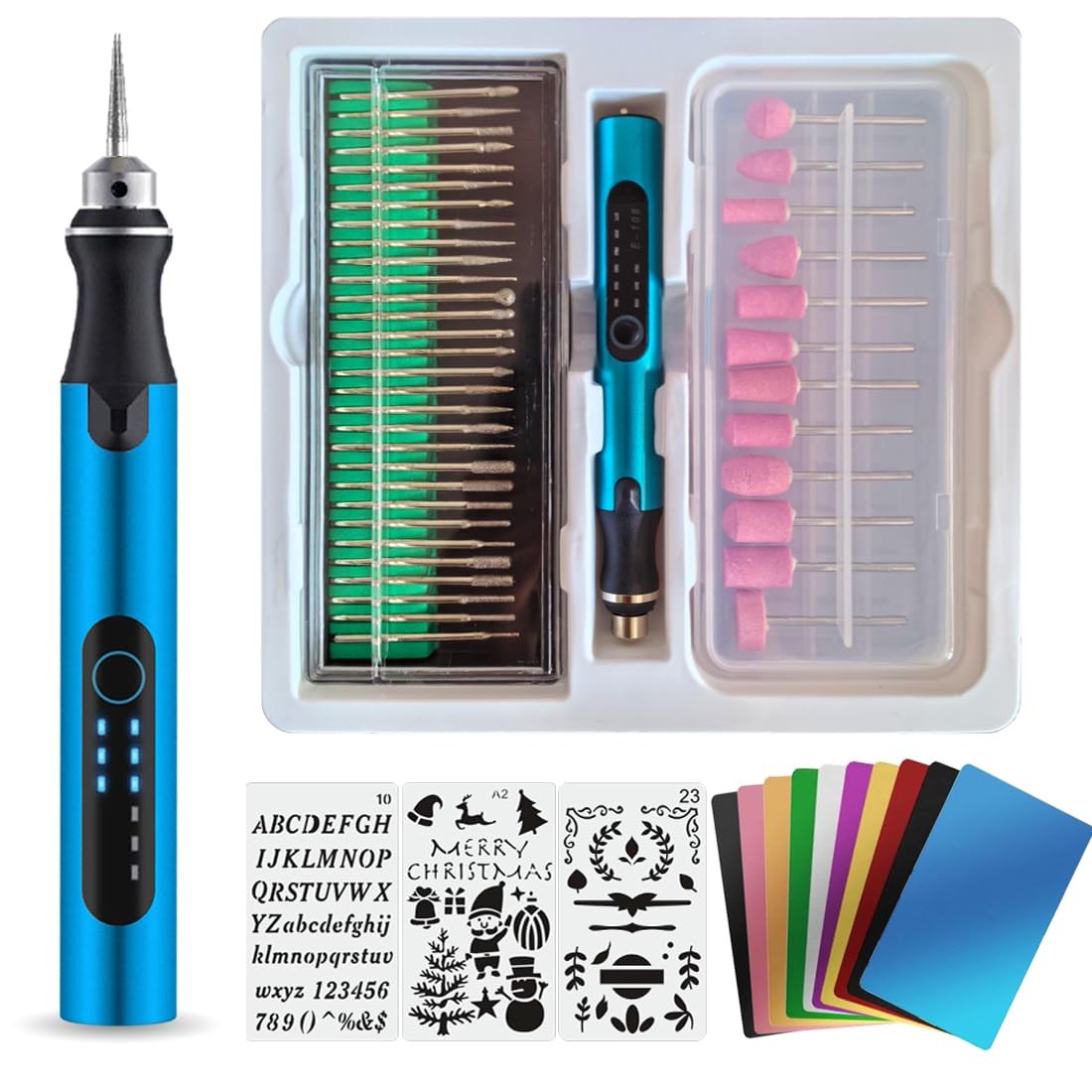 USB Engraving Pen with 47 bits,10Metal Business Card Blanks,Engraver Machine ...