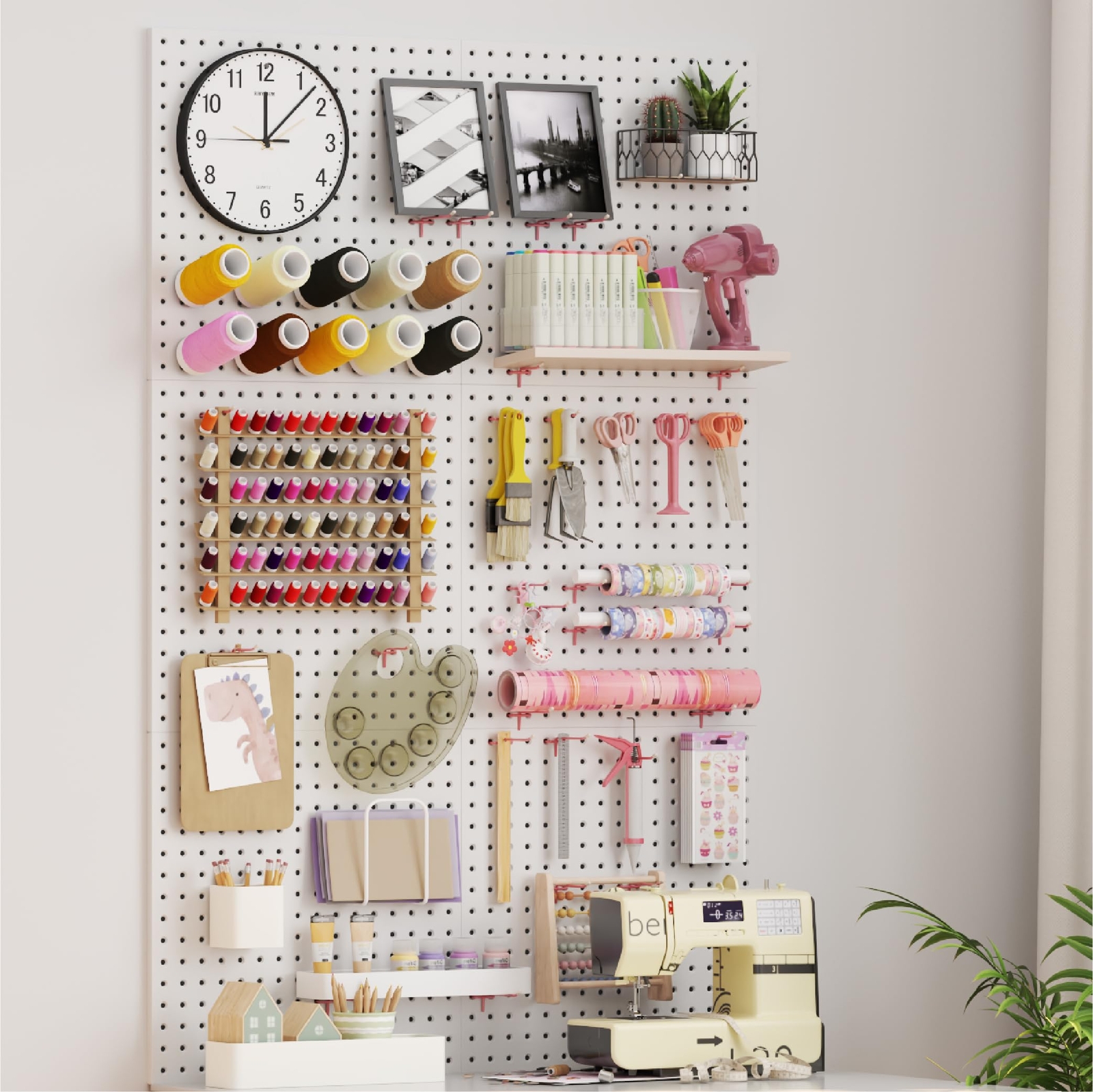 50 PCS 2 Inch Pink Pegboard Hooks Organizer Accessories for 1/4" Peg Board