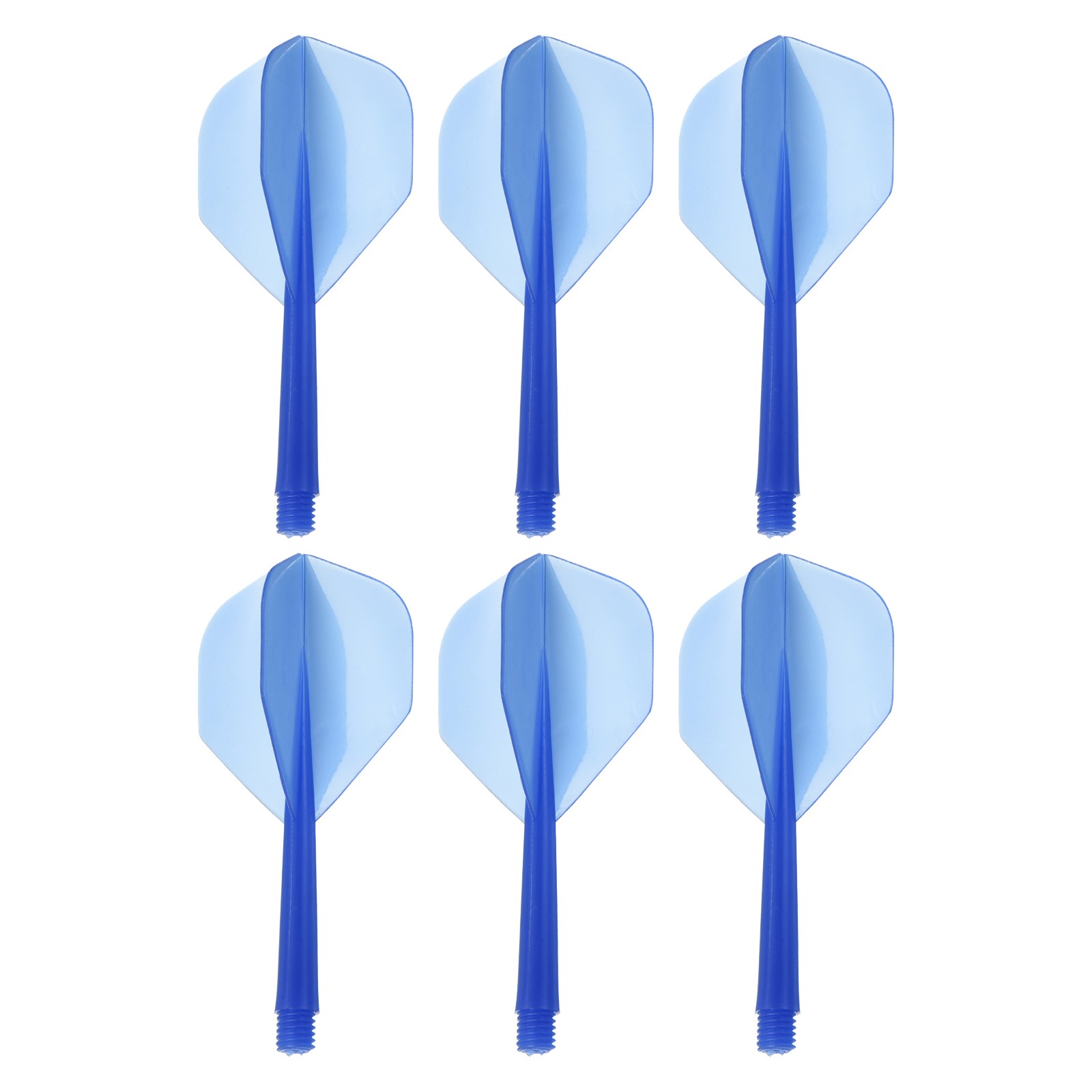 Integrated Dart Shaft Flights, 6 Pack Durable Dart Flight Set, Transparent Blue