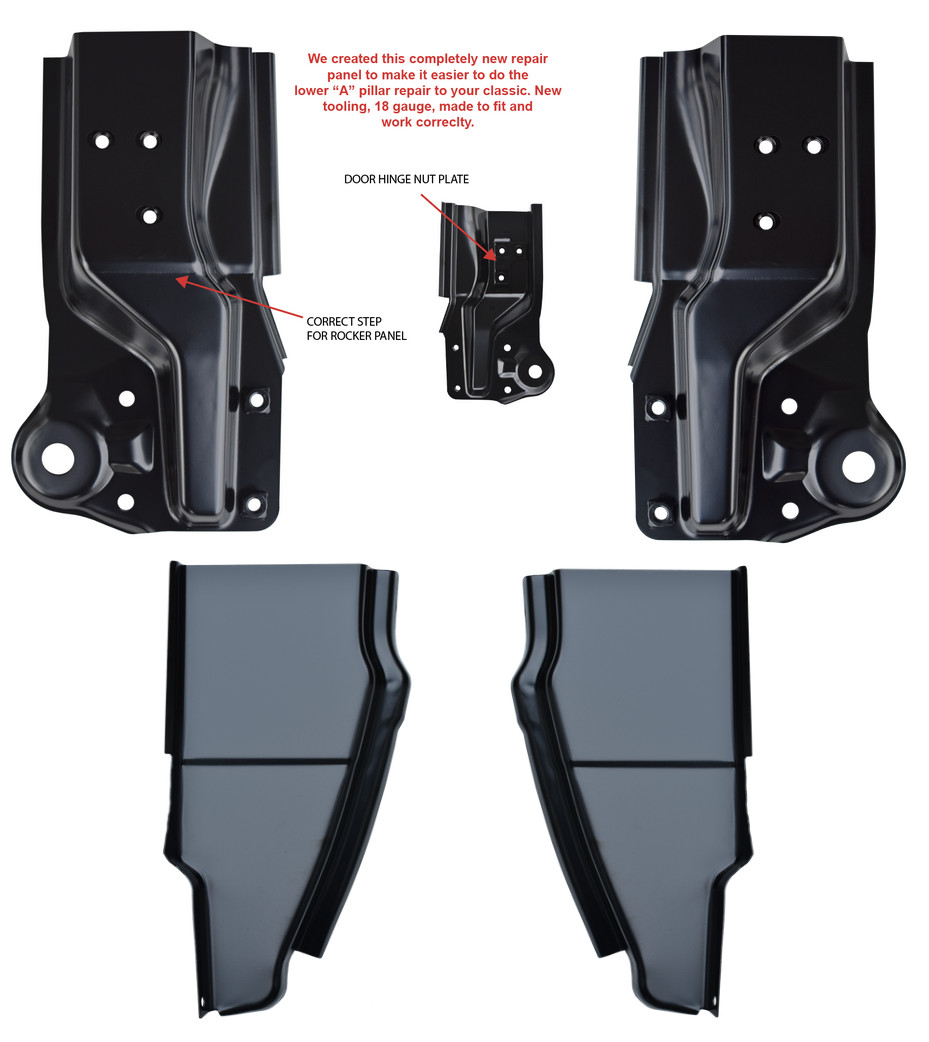 Lower Front / Rear Door Pillar Patch Panel SET 1967-72 Chevy Gmc Truck Premiums