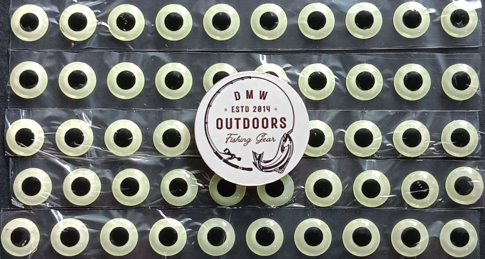 3D Fish Eyes-GLOW IN THE DARK-8mm (5/16")-100/pk-Singles-Fly Tying, Lures, Jigs