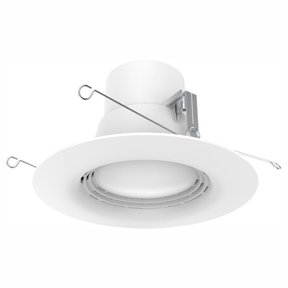 EcoSmart 6 in. White LED Recessed Trim DL-N35A13FR1-27 w/ Bluetooth Speaker