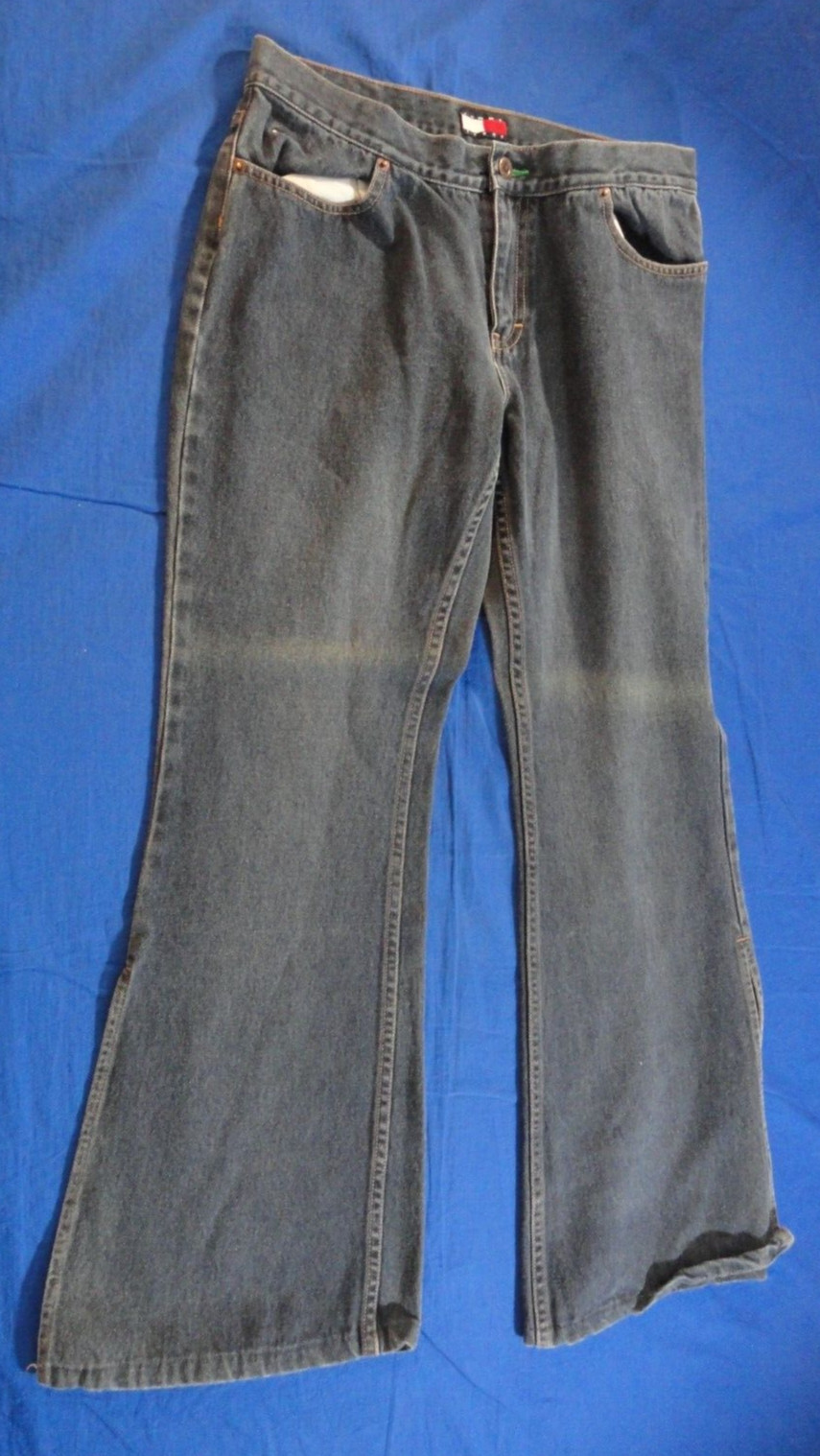 TOMMY HILFIGER BELL BOTTOM MID WAIST WOMANS DARK BLUE WASH JEANS DENIM PANTS 11