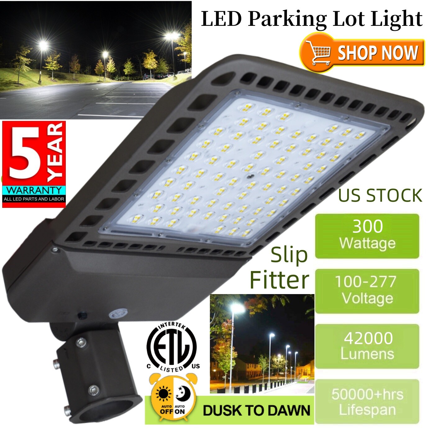 300W LED Street Light Garden Lights LED Parking Lot Lights Outdoor Area Lights