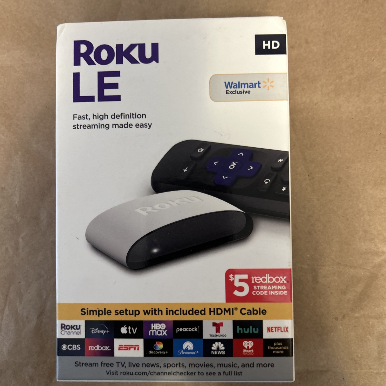 New Sealed Roku LE HD Streaming Media Player High Speed HDMI Cable Remote B2