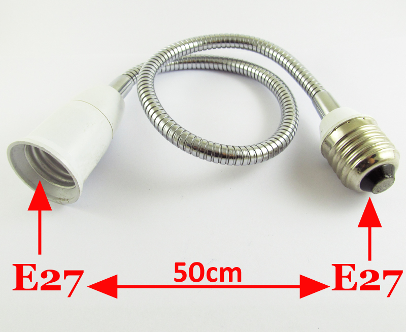 10x E27 to E27 Light Lamp Flexible Extension Adapter Converter Screw Socket 50cm
