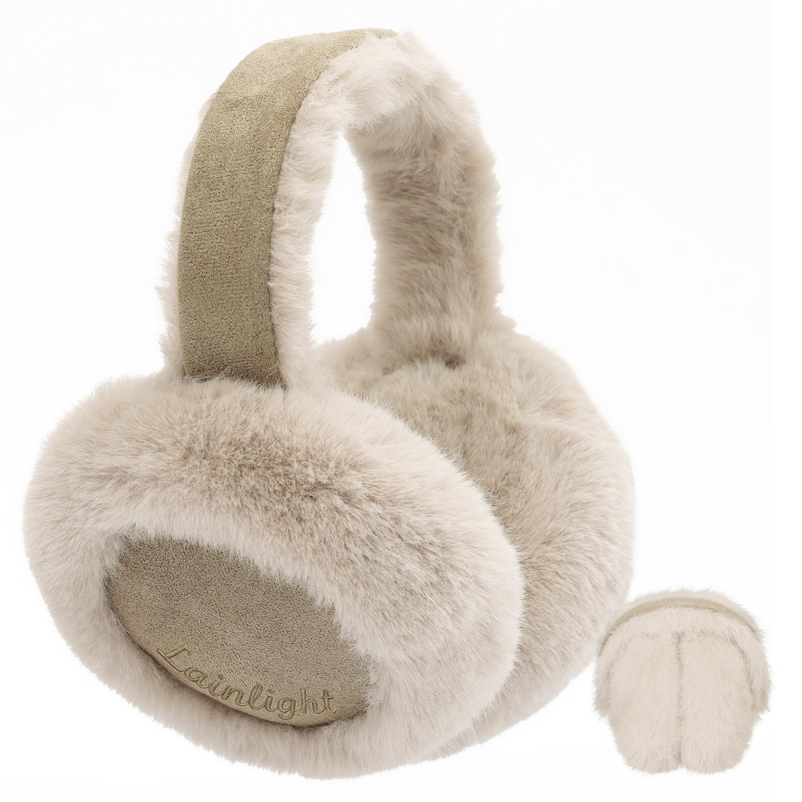 Winter Women Faux Fur Ear Muff Warm Foldable Cute Fuzzy Headband Accessory