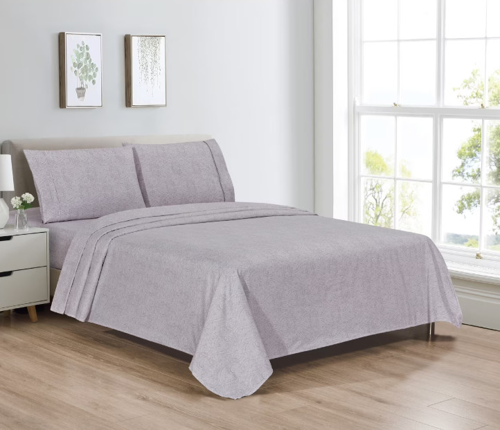 BIBB HOME EGYPTIAN LUXURY 1800 COUNT 4 PC SHEET SET- KING - MINI PAISLEY