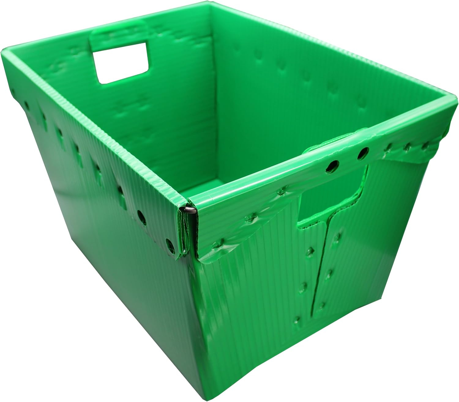 Durable Plastic Storage Totes with Metal Frame - 2 Pack, Red & Green