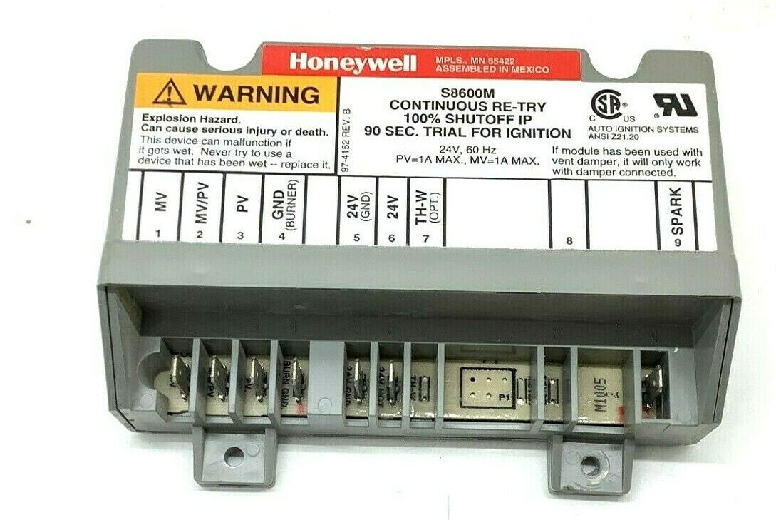 S8600M Continuous re-try 100% shutoff 90 sec trial ignition module MISSING TABS