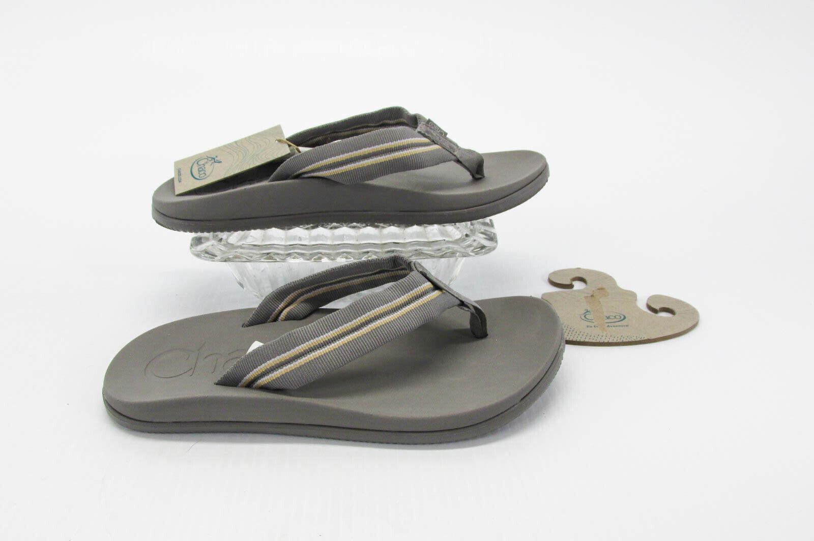 Chaco Mens Sandals Chillos Flip Sadie Gray Slip On Thong Shoes NWT