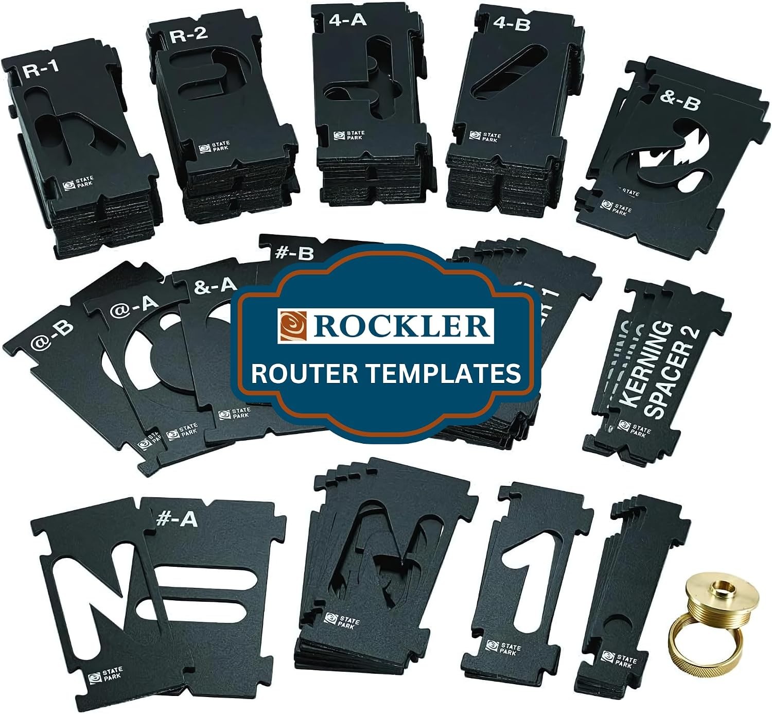 Template 2.25 Inch, 99-Pc Interlocking Signmaker’s Templates | Router Letter