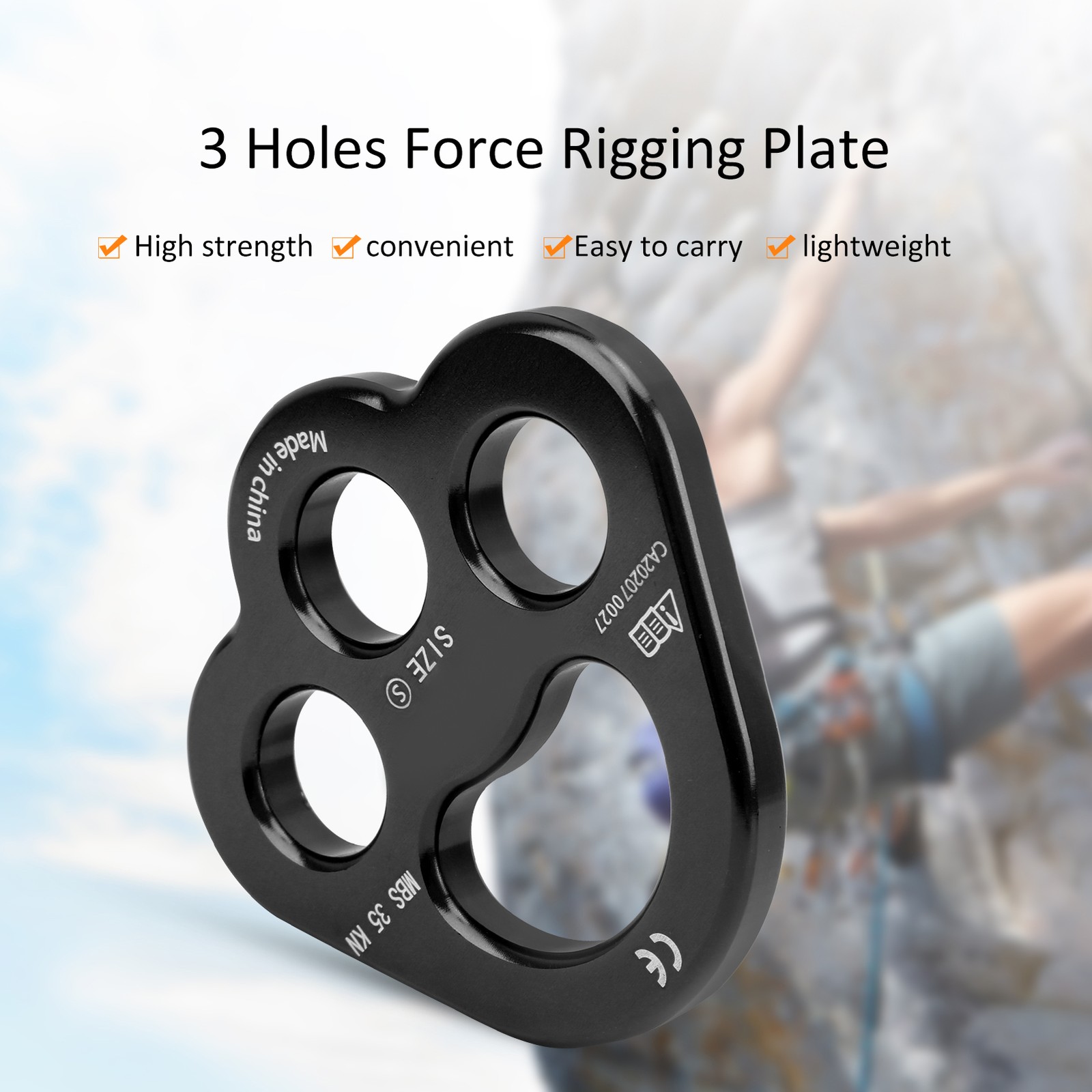 Black Rope 3 Holes Force Rigging Plate Anchor Divider Finger Force WT