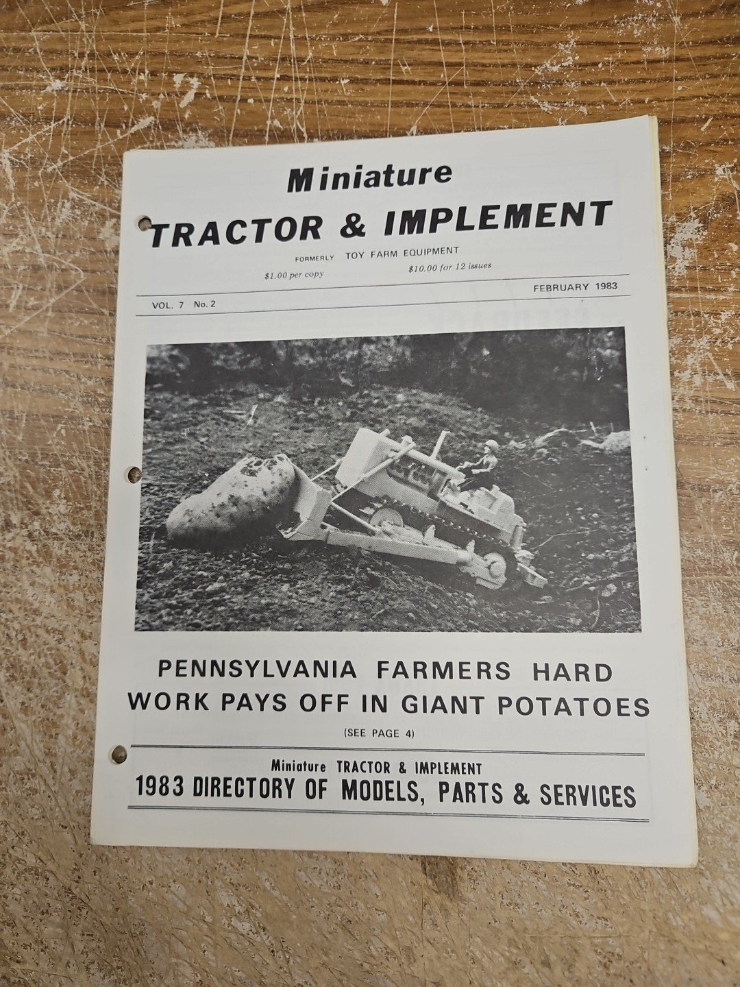 Miniature Tractor & Implement Magazine Feb 1983 Directory of Models, parts & Ser