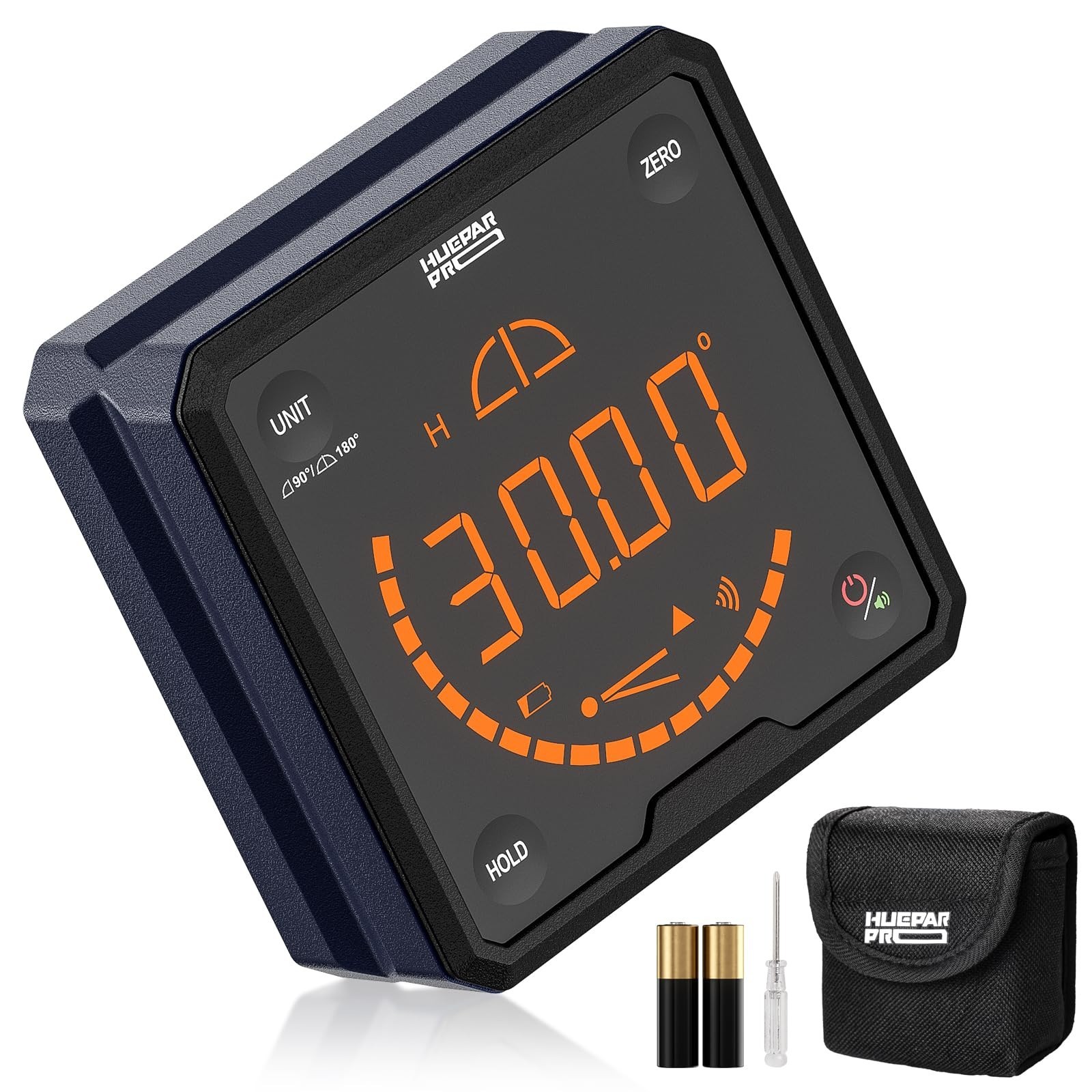 Digital Angle Gauge Finder with Magnetic Base & Backlit LCD - Protractor Level f
