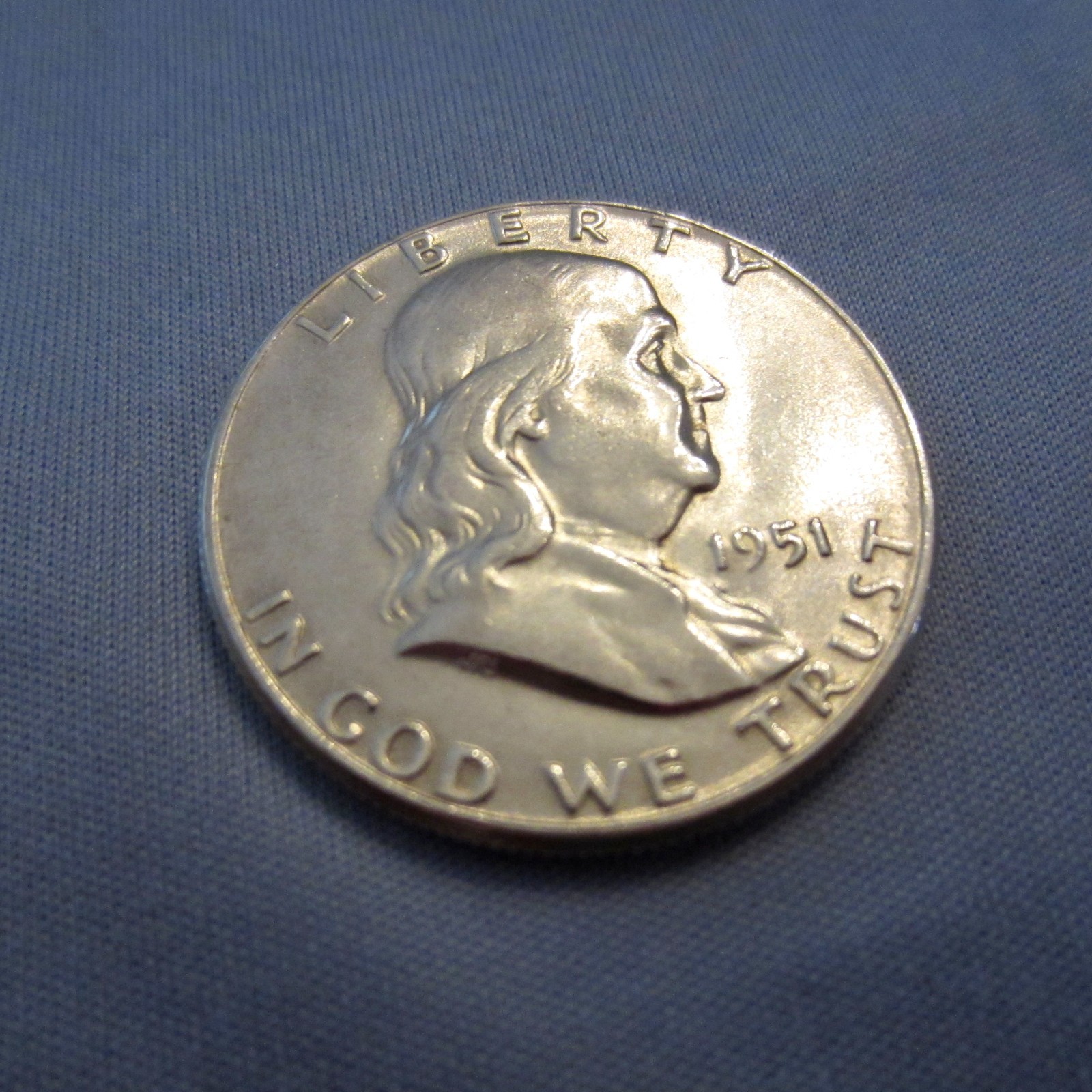 1951 Franklin Half Dollar Impaired Proof PR PF Details 90% Silver