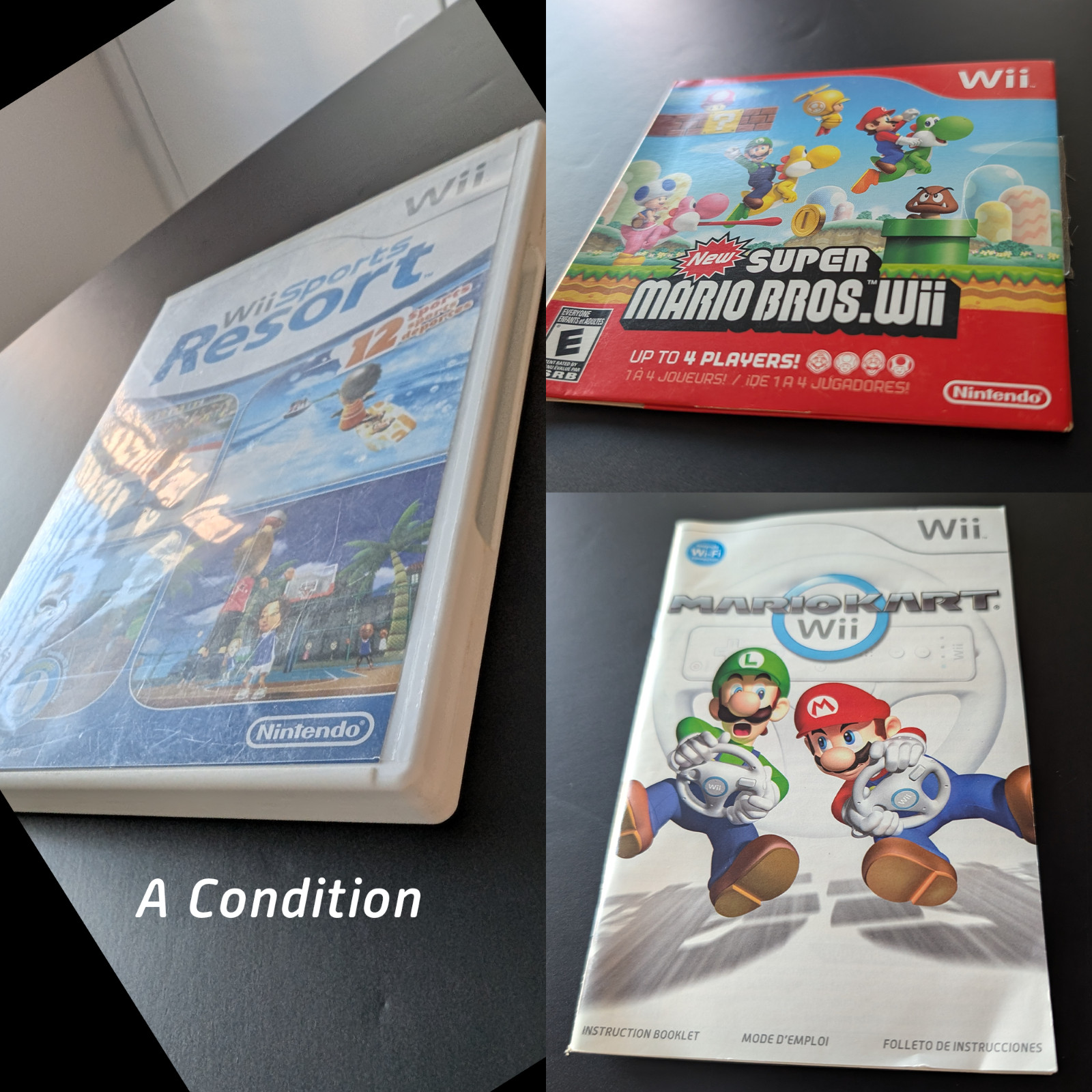 Mario Kart Wii Nintendo Wii CASE MANUAL INSERTS ONLY Authentic Guaranteed