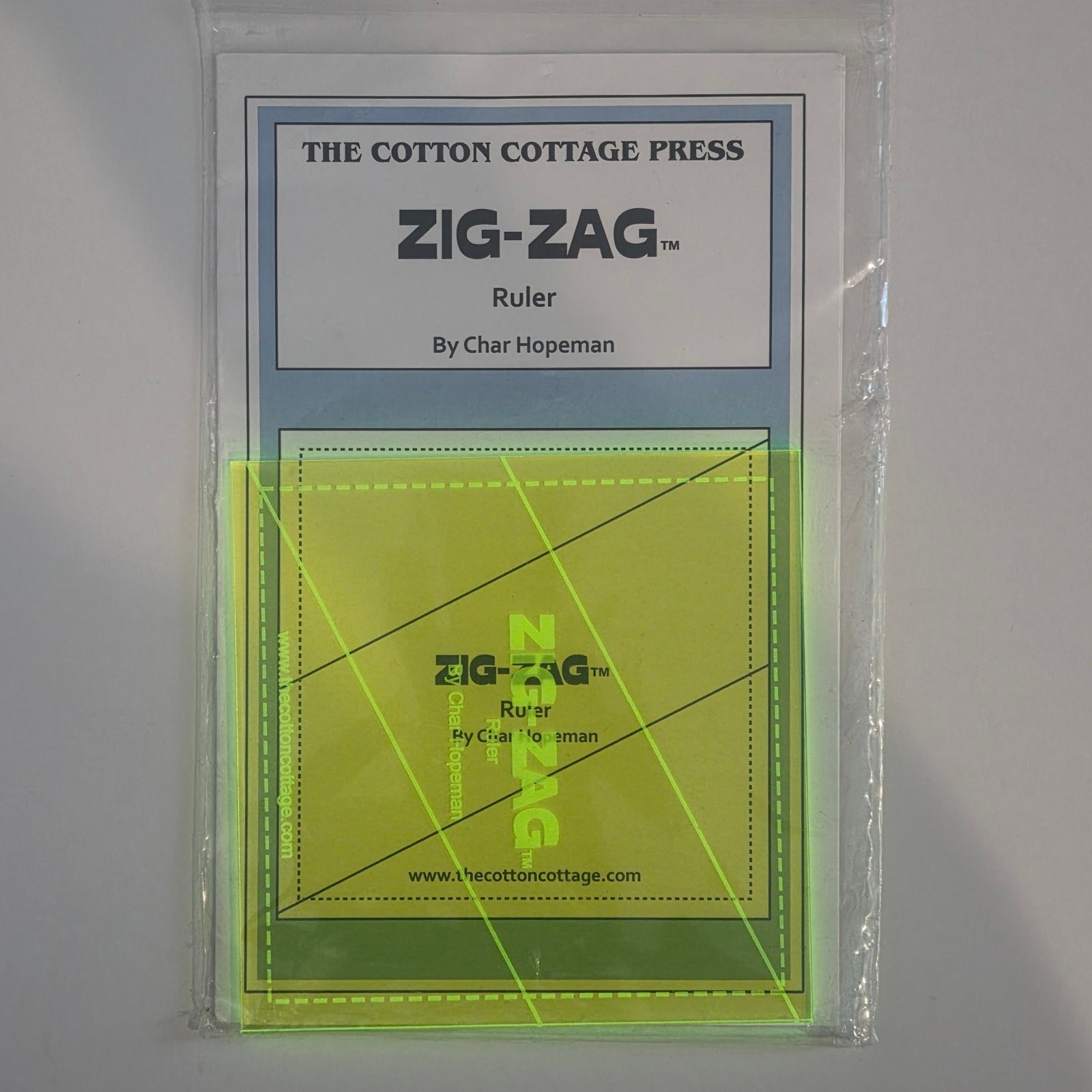 The Cotton Cottage Press Zig-Zag Ruler by Char Hopeman NEW Quilting & Sewing