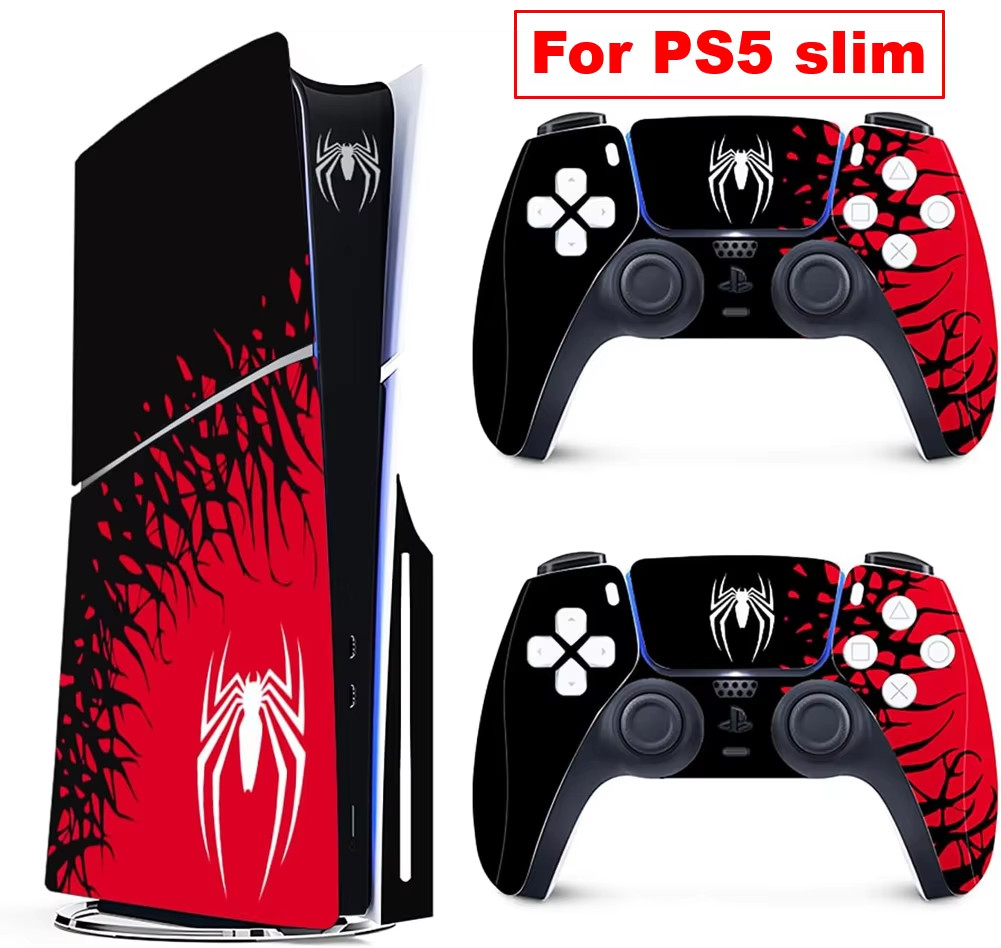 PS5 Slim Vinyl Skin Covers Superhero Console & Controller Sticker Wrap Set