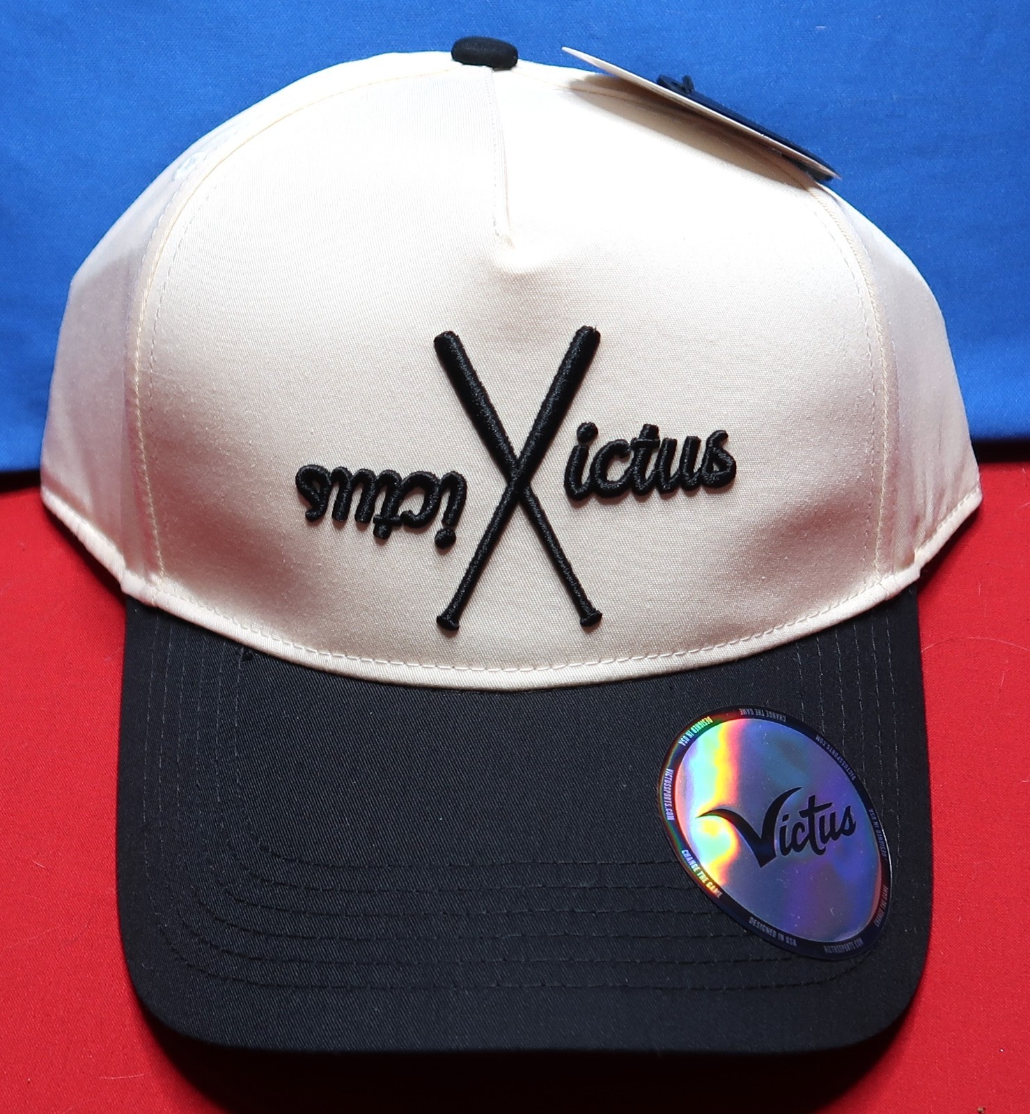 NEW Victus Switch Hitter Baseball/Softball Snapback Cap Tan/Black