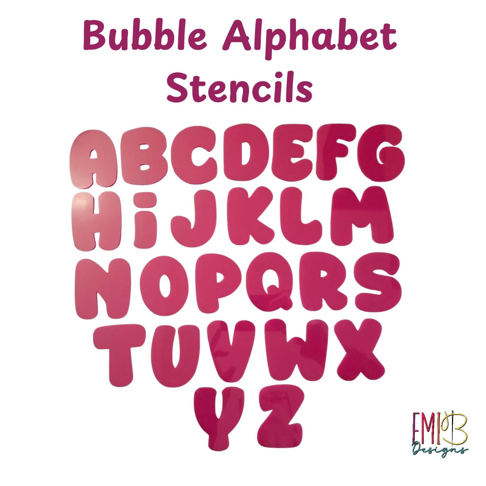 Bubble Style A to Z Letter Templates letter Stencils for Sewing and Crafts