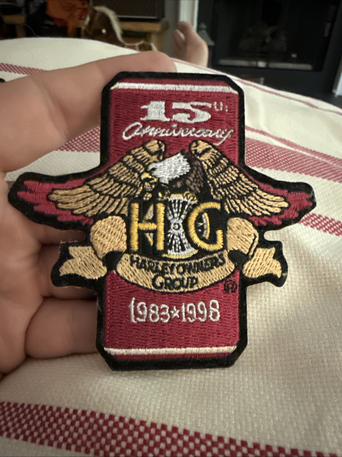 Harley Davidson Owners Group 15th Anniversary Patch 15 Years HOG Wings 1983 1998