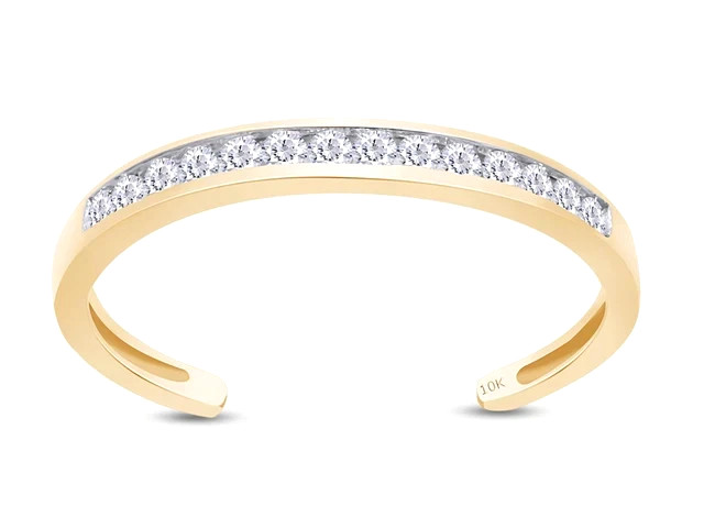 1/2 ct Round Cut Moissanite Adjustable Toe Ring in 14K Yellow Gold Plated