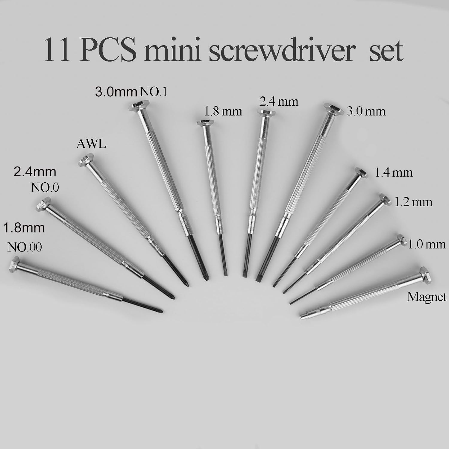 11pc Small Precision Screwdriver Set Mini 6 Sizes Flat Philips for Watch Glasses