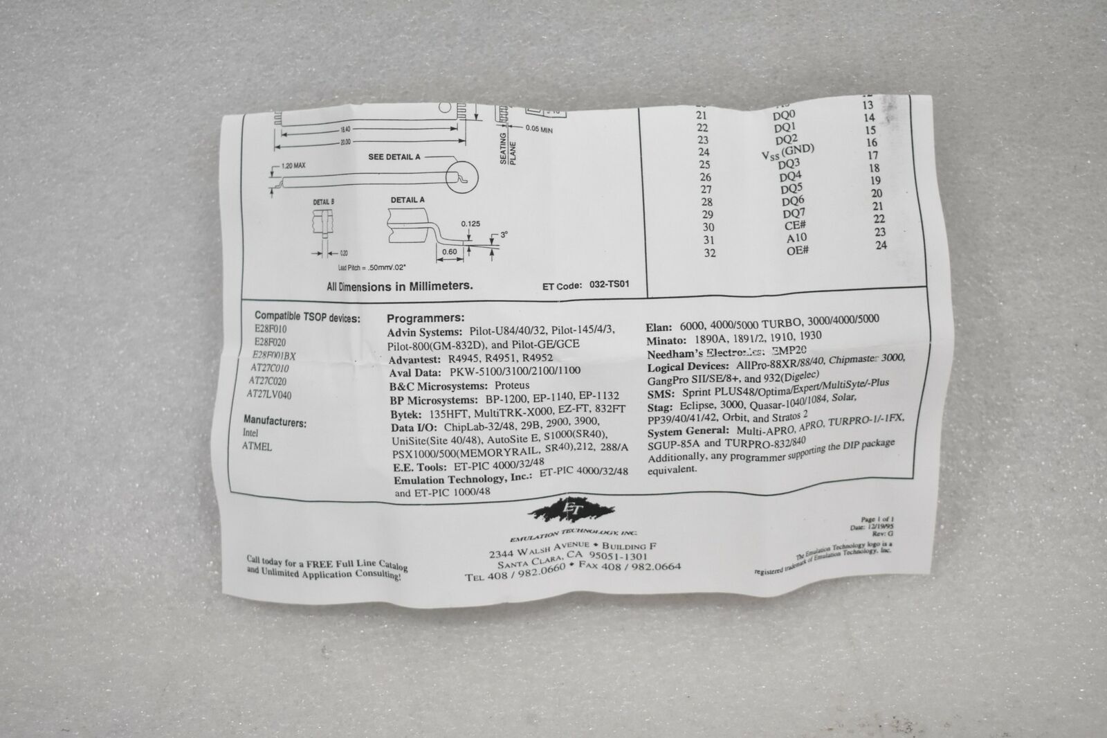 EMULATION TECHNOLOGY 323201TS600YAMS LOGIC ANALYZER