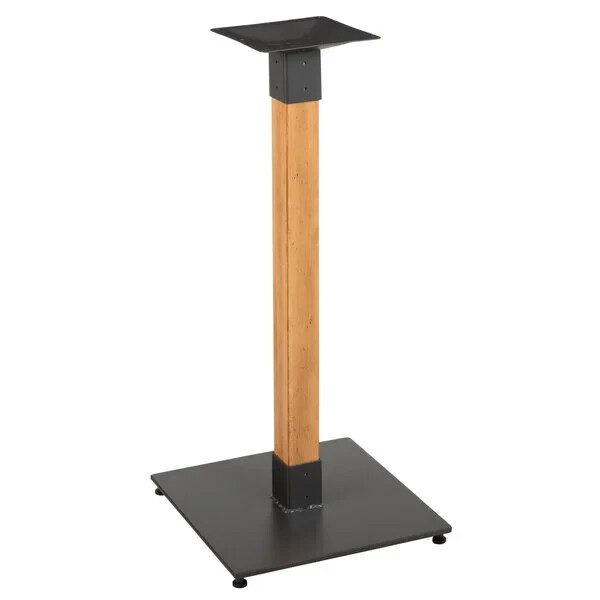 Industrial Style Bar Height Wood Table Base in Antique Natural Wood Finish
