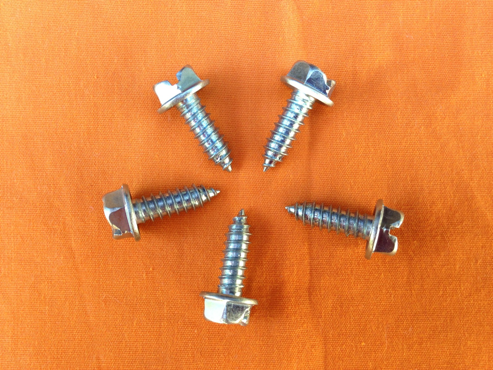 1000  Bulk Zinc Plated  LICENSE PLATE TAG SCREWS  Hex  Head Car Dealer Lot Self