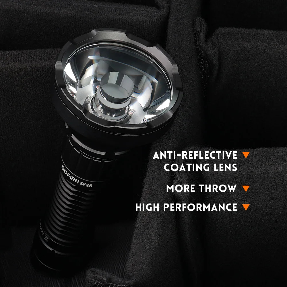 Sofirn SF26 Tactical Flashlight 2000LM 964m USB-C Rechargeable 21700 IPX8
