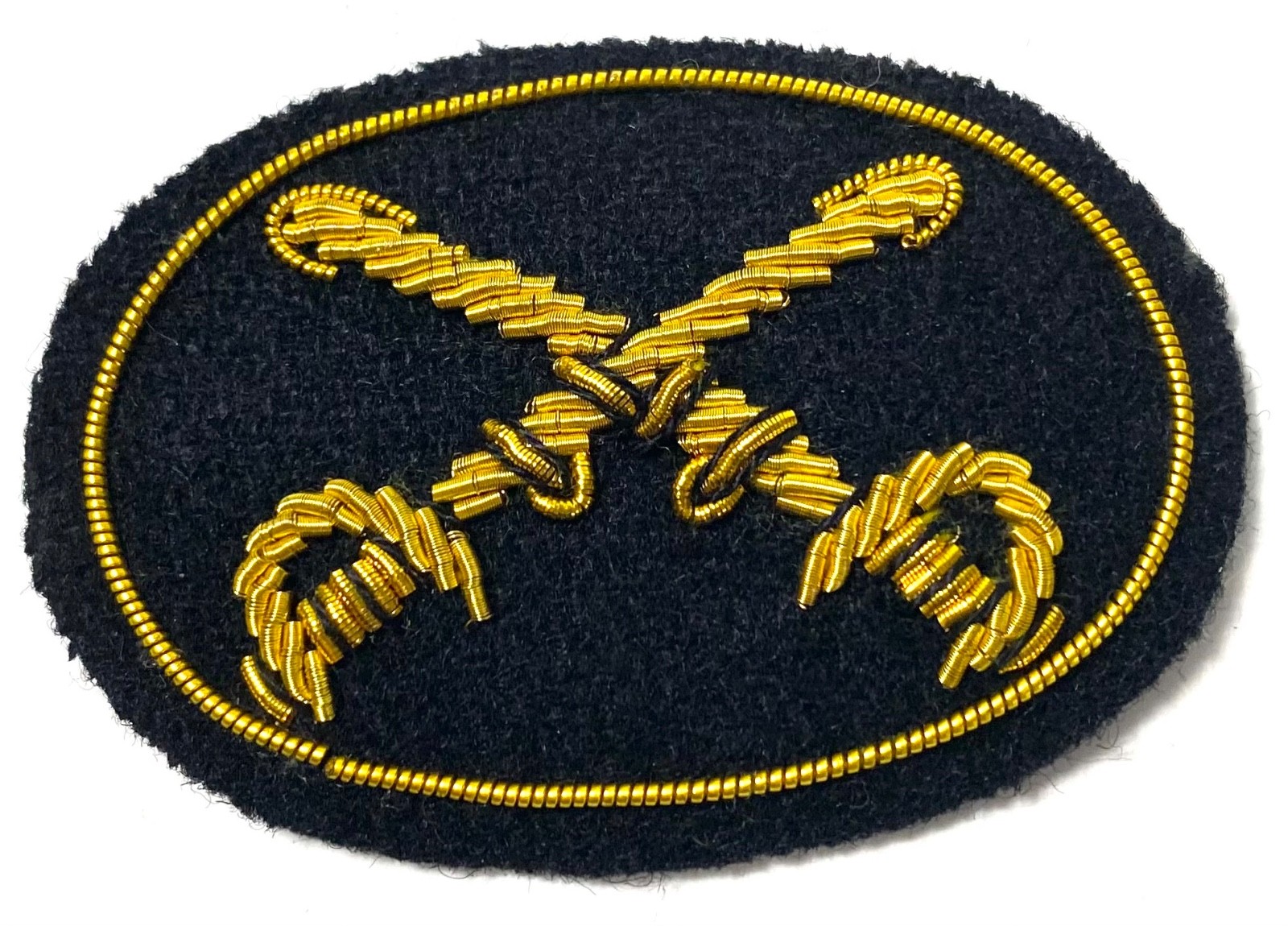 CIVIL WAR US UNION CAVALRY CROSSED SABERS HAT CAP KEPI INSIGNIA-MEDIUM