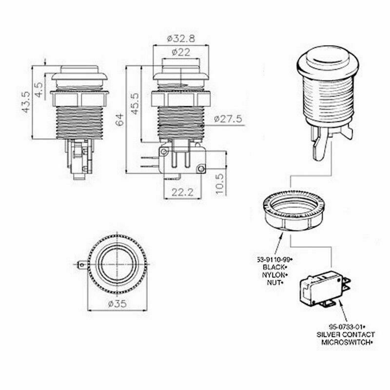 1P 2P 3P 4P 4 Player Arcade HAPP Style Start Button Start Push Button For MAME