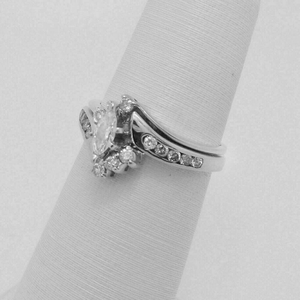 Lab-Created Marquise Cut 2.10 Ct Diamond Engagement Ring 925 Sterling Silver