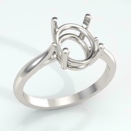 (7x5mm - 12x10mm) Sterling .925 Oval Wire Ring Setting (Ring Sizes 5,6,7, 8 )