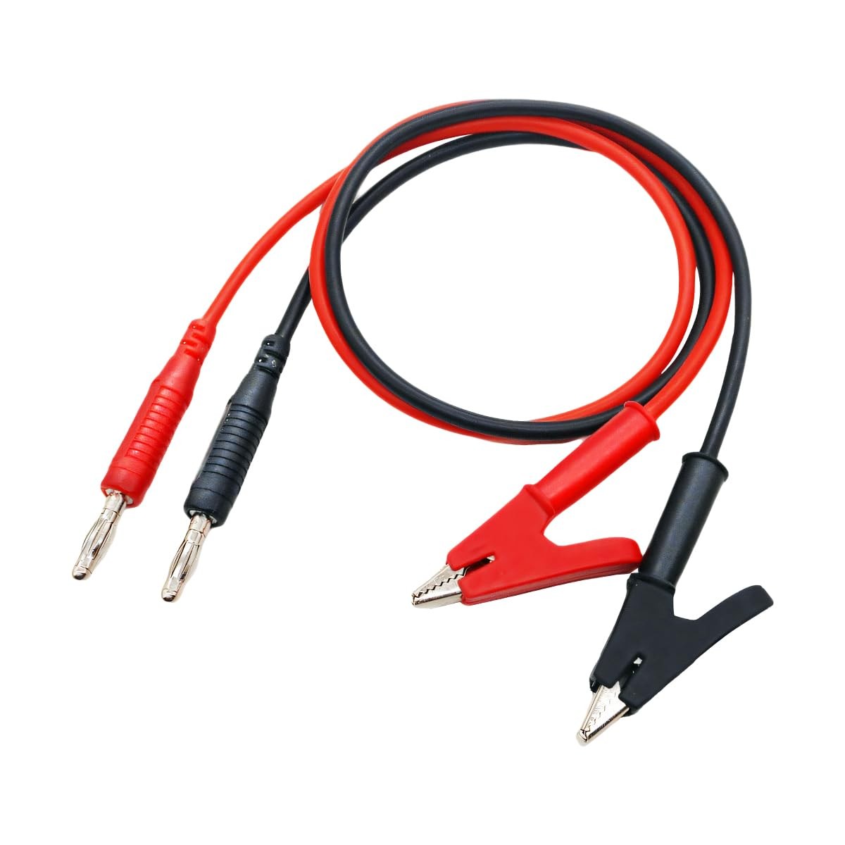 2 Pcs 4mm Stackable Banana Plug to Alligator Clip Test Probe 3.3Ft