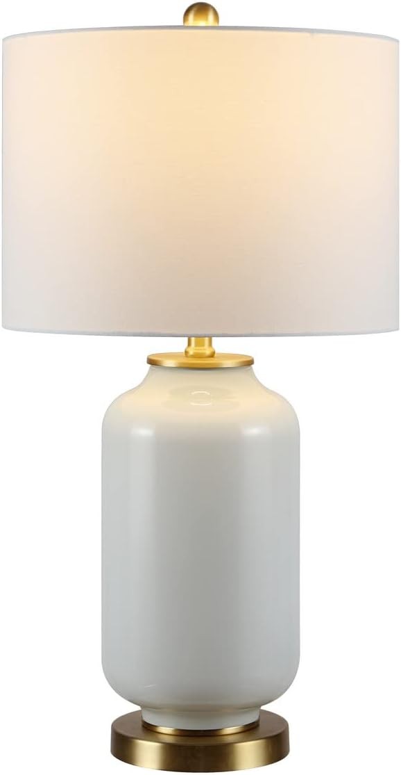 Lighting Collection Amaia Modern Contemporary White Glass 26-inch Bedroom Living